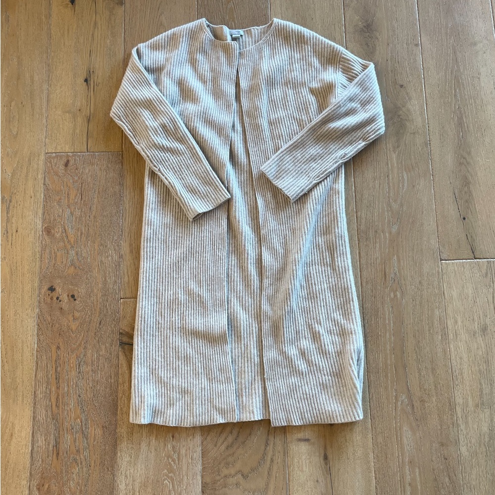 Halogen 100% Cashmere Long Cream Cardigan